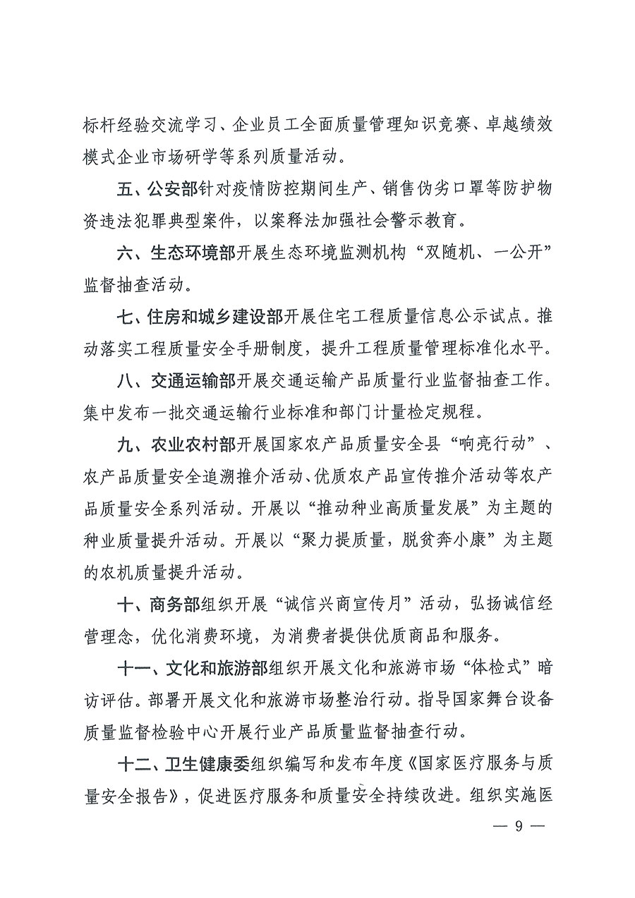 市場(chǎng)監(jiān)管總局等16個(gè)部門(mén)關(guān)于開(kāi)展2020年全國(guó)“質(zhì)量月”活動(dòng)的通知（國(guó)市監(jiān)質(zhì)〔2020〕133號(hào)）